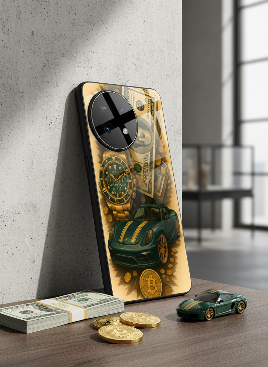 Crypto King Premium Glass Back Cover For One Plus 13, 12, 11, 10, Nord Series