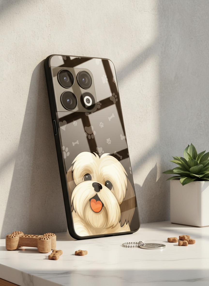 Fluffy Love Glass Back Cover For One Plus 13, 12, 11, 10, Nord Series