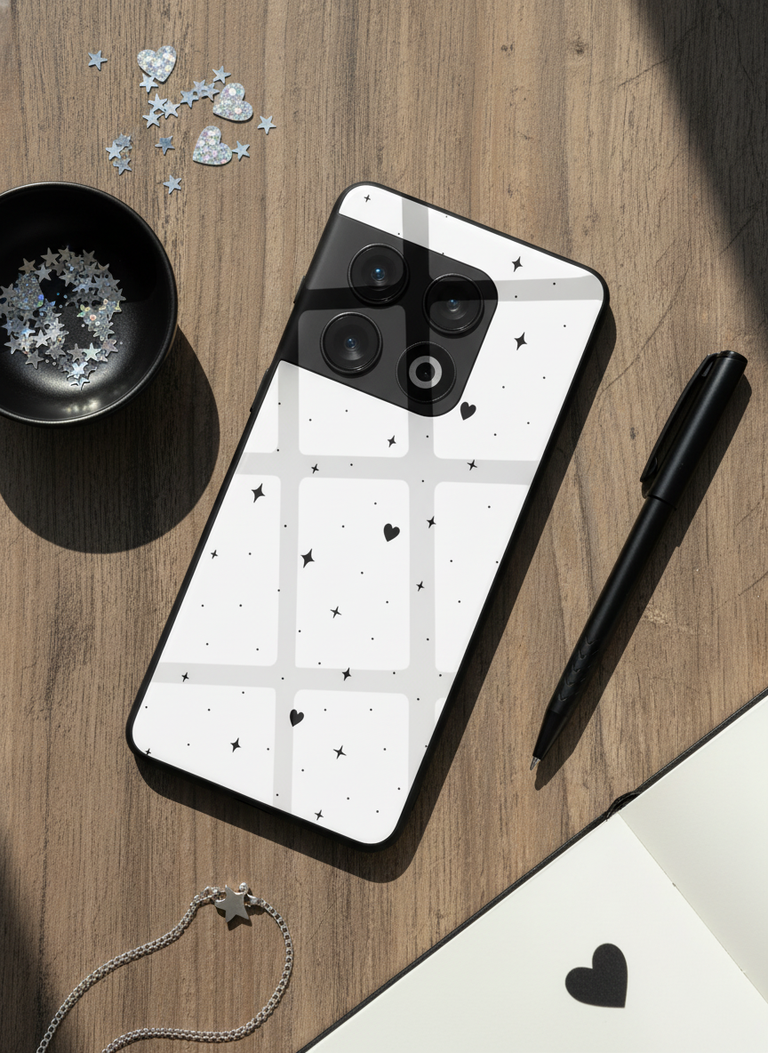 Minimal LOVE Premium Glass Back Cover For One Plus 13, 12, 11, 10, Nord Series