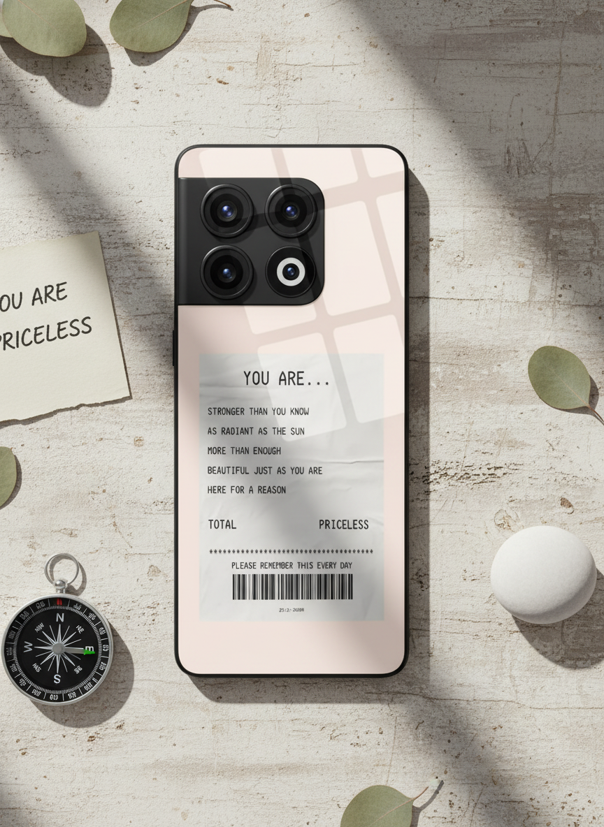 You Are Enough Glass Back Cover For One Plus 13, 12, 11, 10, Nord Series
