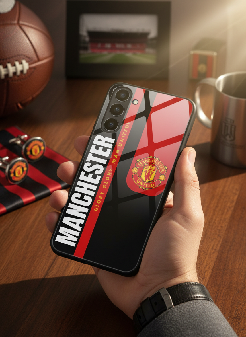 Glory Glory United Premium Glass Back Cover For Galaxy S, A, M & F Series
