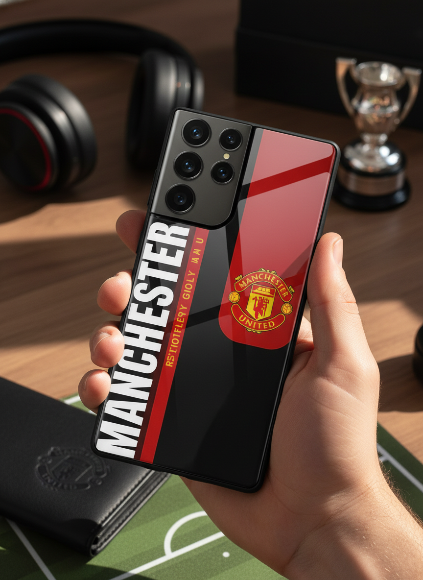 Glory Glory United Premium Glass Back Cover For Galaxy S, A, M & F Series