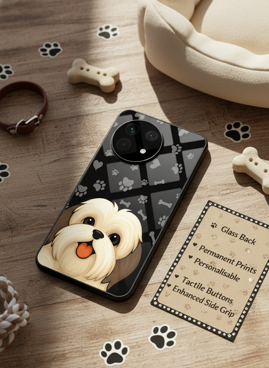 Fluffy Love Glass Back Cover For One Plus 13, 12, 11, 10, Nord Series