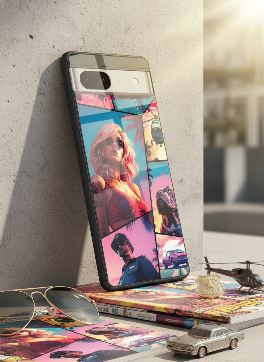 GTA loading Premium Glass Back Cover For Google Pixel 7,8,9,10 Series