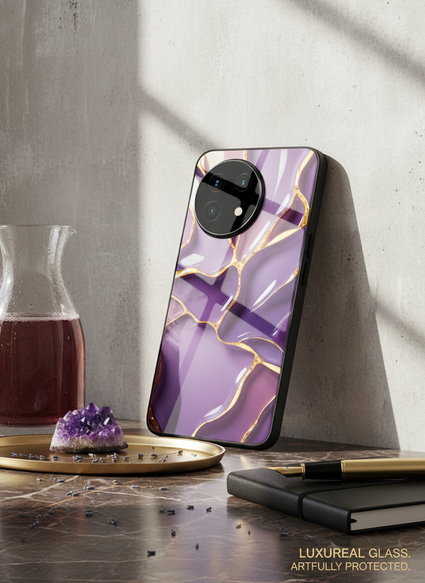 Amethyst Premium Glass Back Cover For One Plus 13, 12, 11, 10, Nord Series