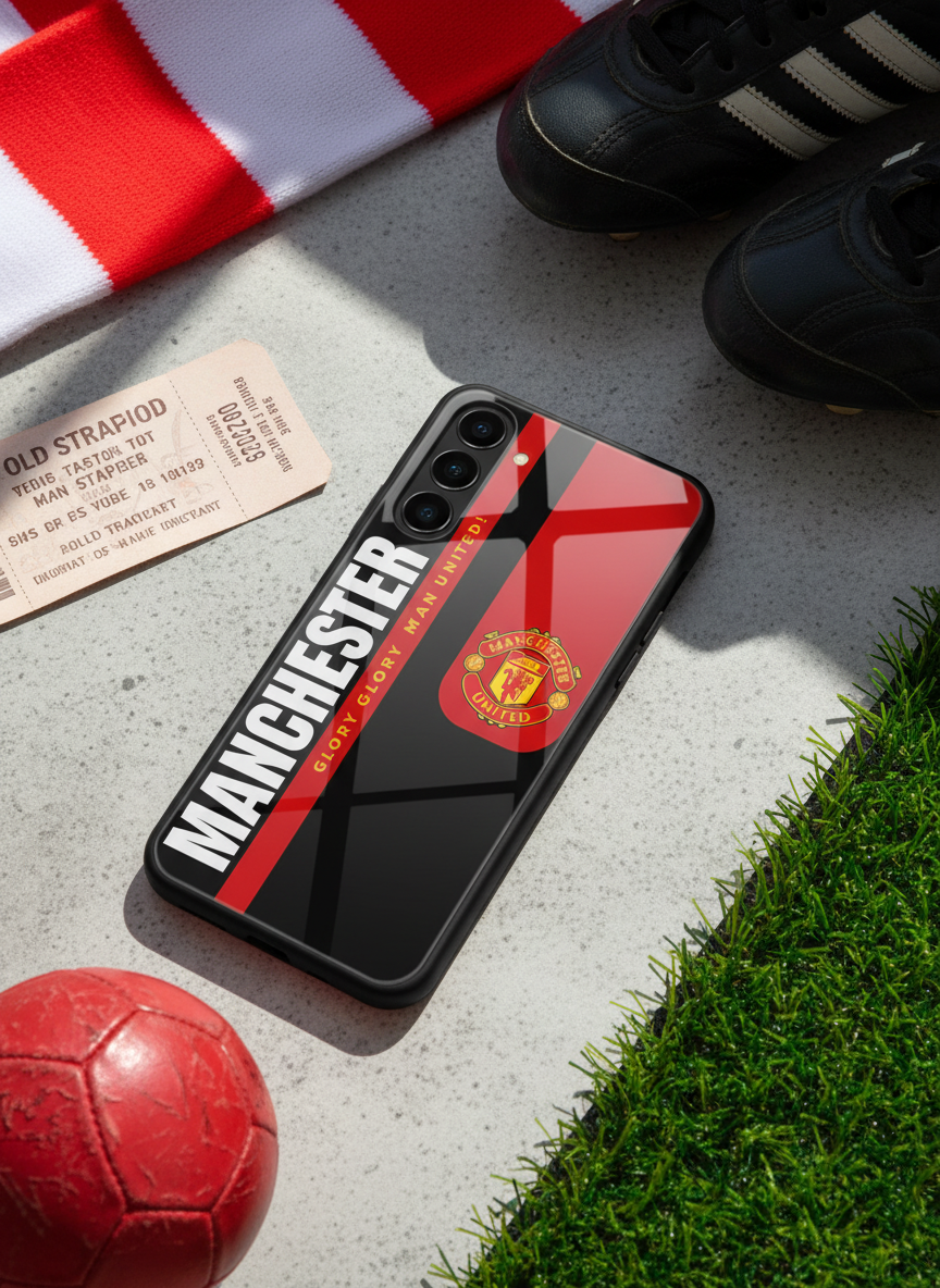 Glory Glory United Premium Glass Back Cover For Galaxy S, A, M & F Series