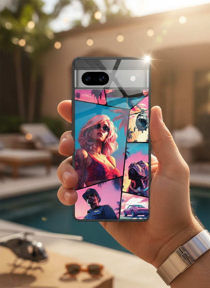 GTA loading Premium Glass Back Cover For Google Pixel 7,8,9,10 Series