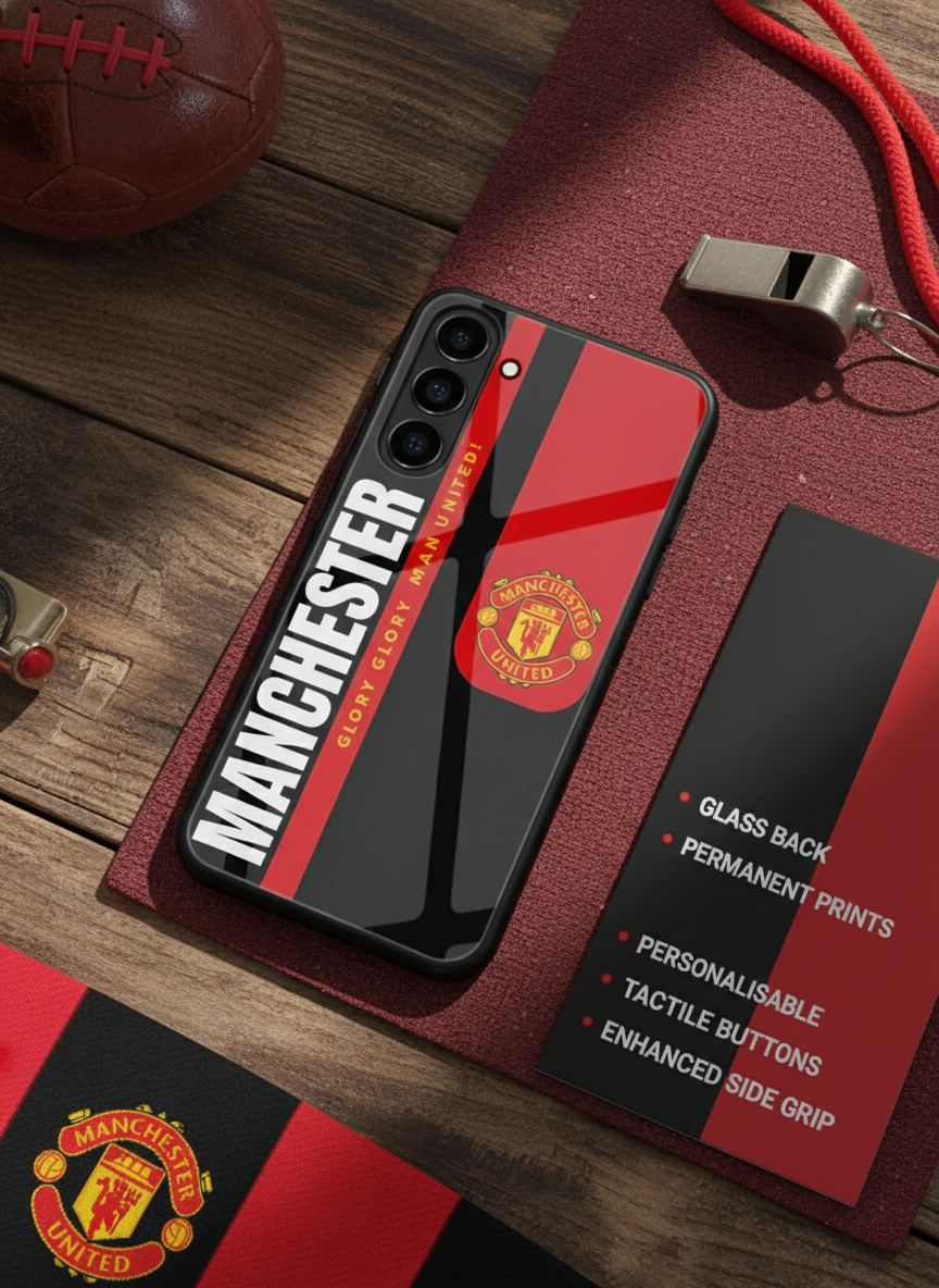 Glory Glory United Premium Glass Back Cover For Galaxy S, A, M & F Series