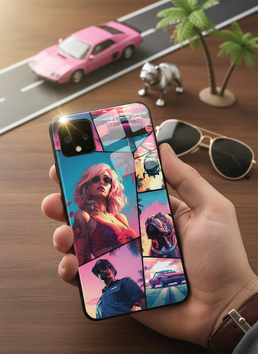 GTA loading Premium Glass Back Cover For Google Pixel 7,8,9,10 Series