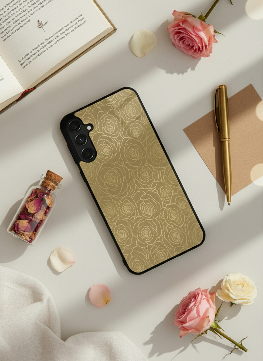 Gilded Rose Premium Glass Back Cover For Galaxy S, A, M & F Series