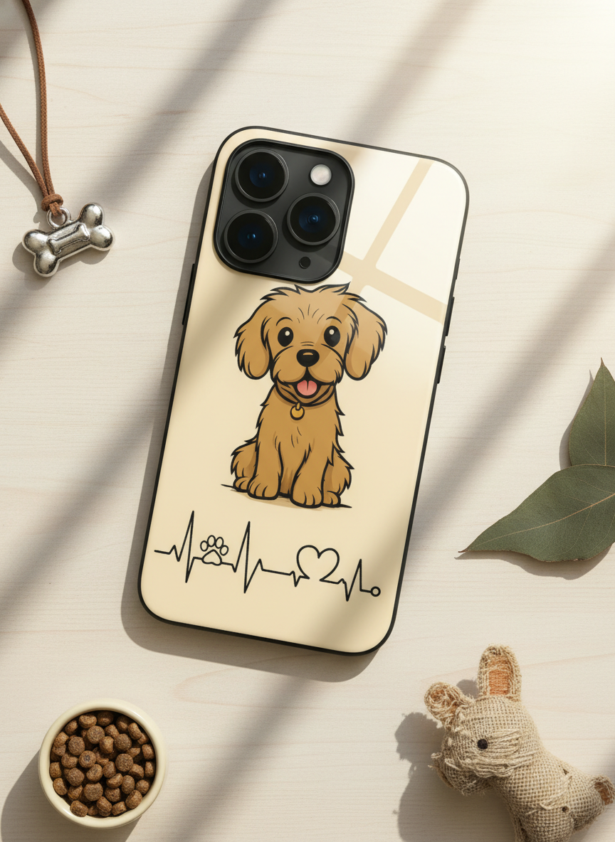 Pawfect Love Premium Glass Back Cover For iPhone 11-17 Models