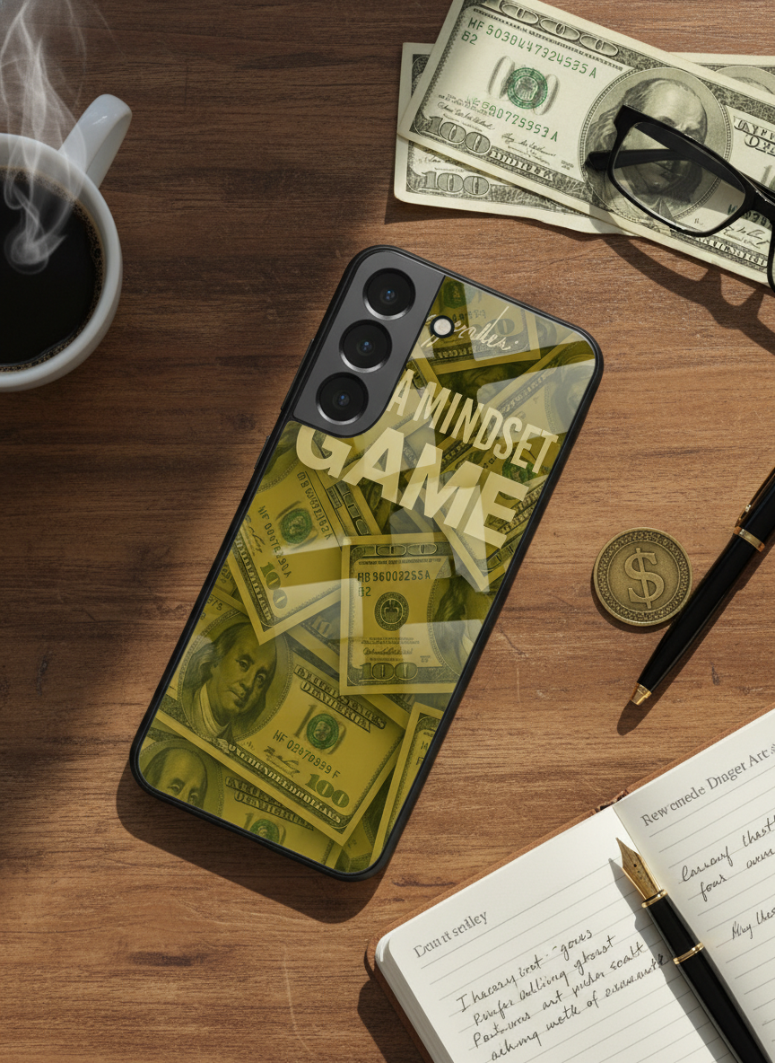 Money Mindset Premium Glass Back Cover For Galaxy S, A, M & F Series