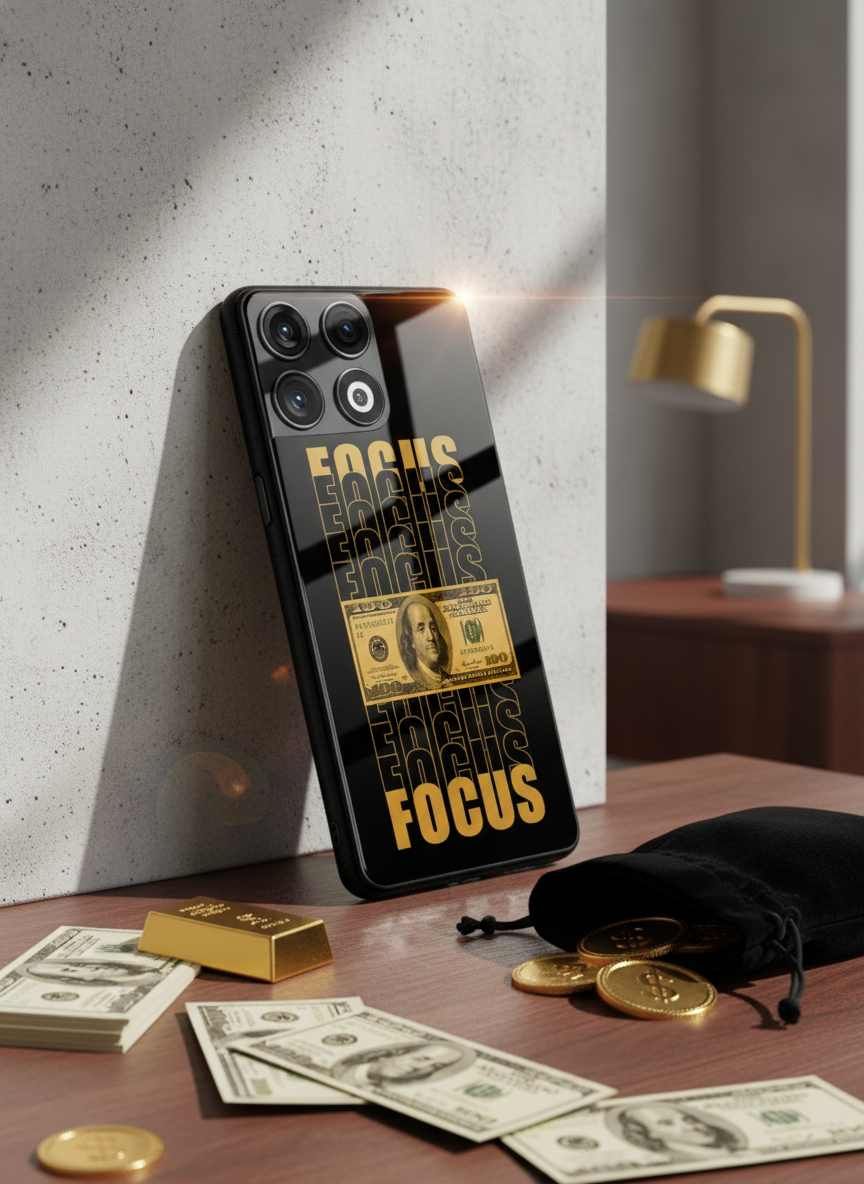 Level Up Focus Premium Glass Back Cover For One Plus 13, 12, 11, 10, Nord Series