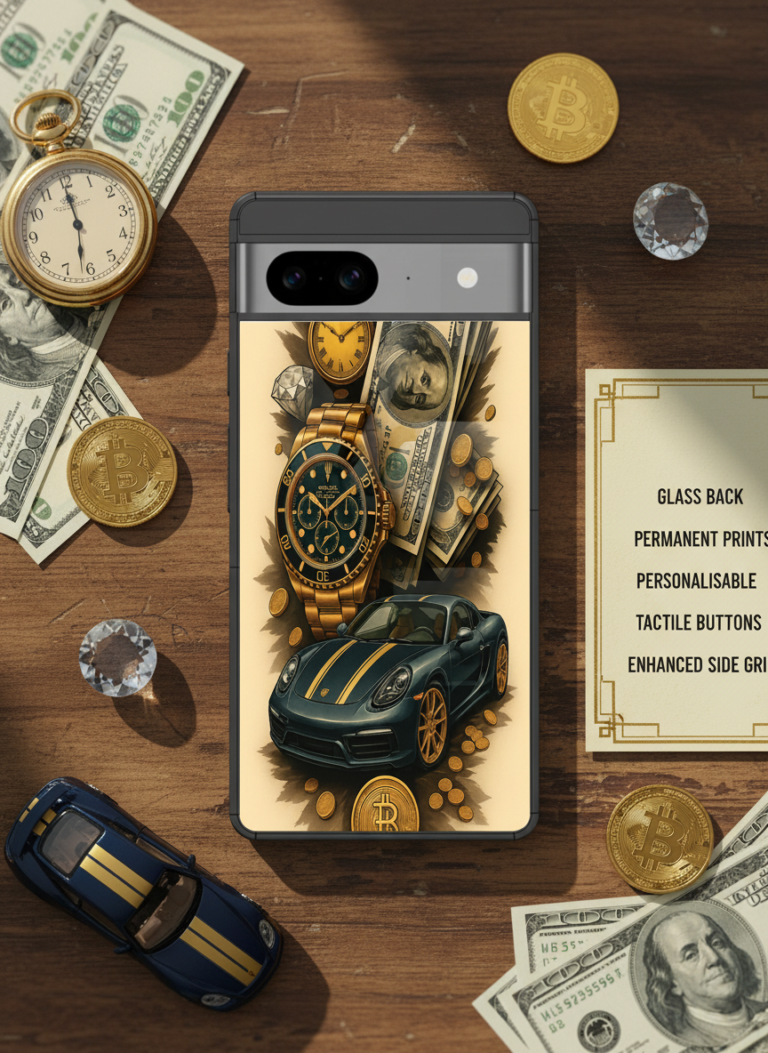 Crypto King Premium Glass Back Cover For Google Pixel 7,8,9,10 Series