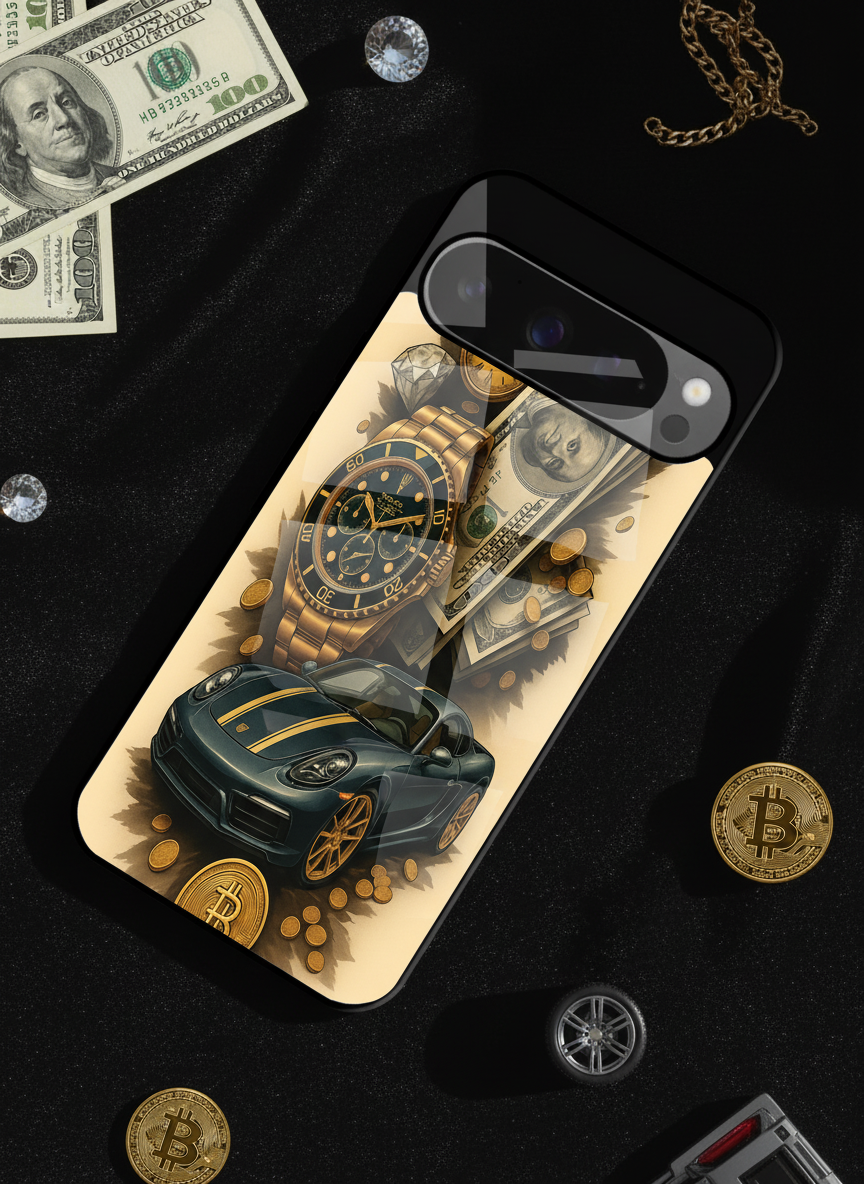 Crypto King Premium Glass Back Cover For Google Pixel 7,8,9,10 Series