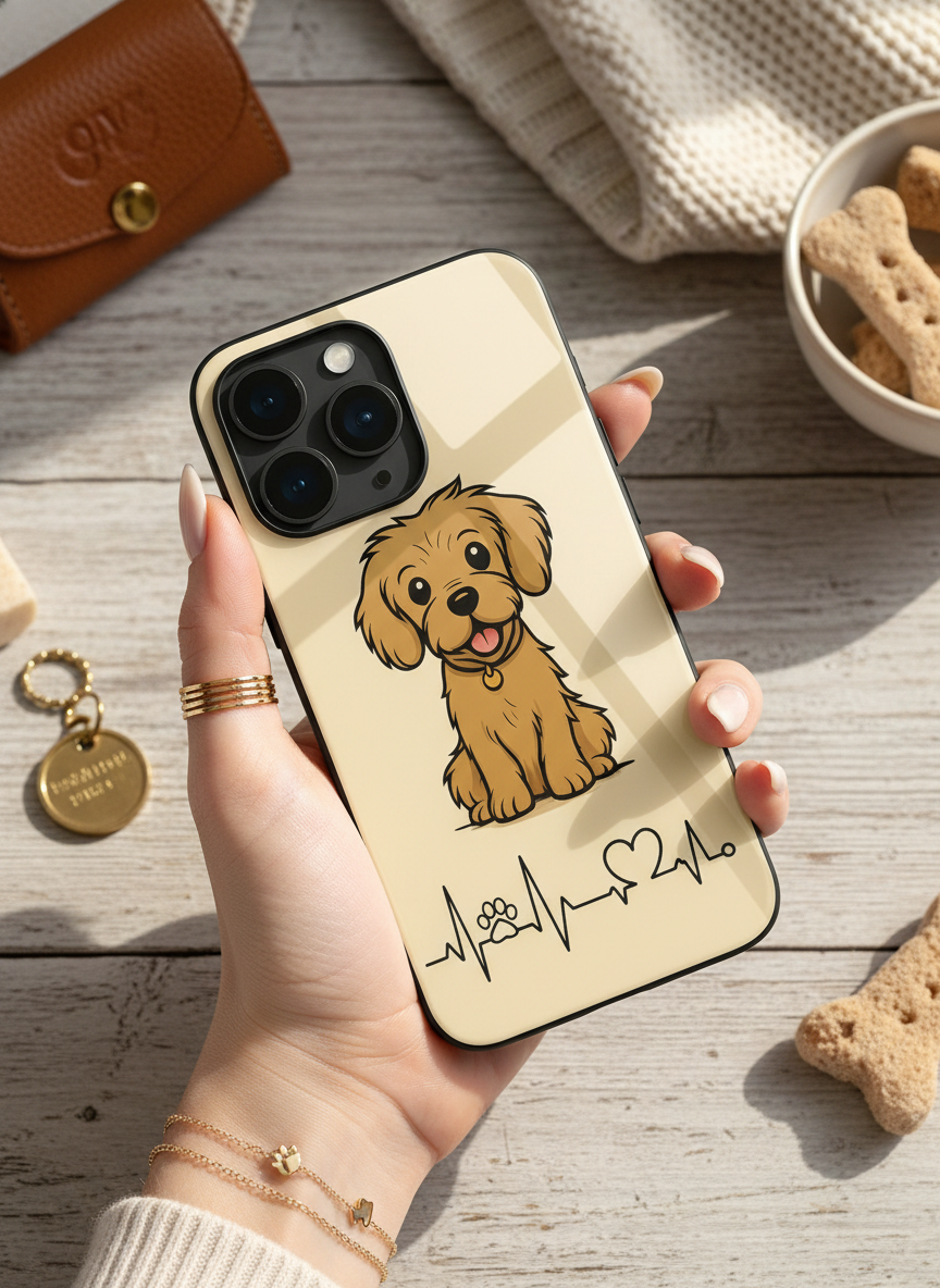 Pawfect Love Premium Glass Back Cover For iPhone 11-17 Models