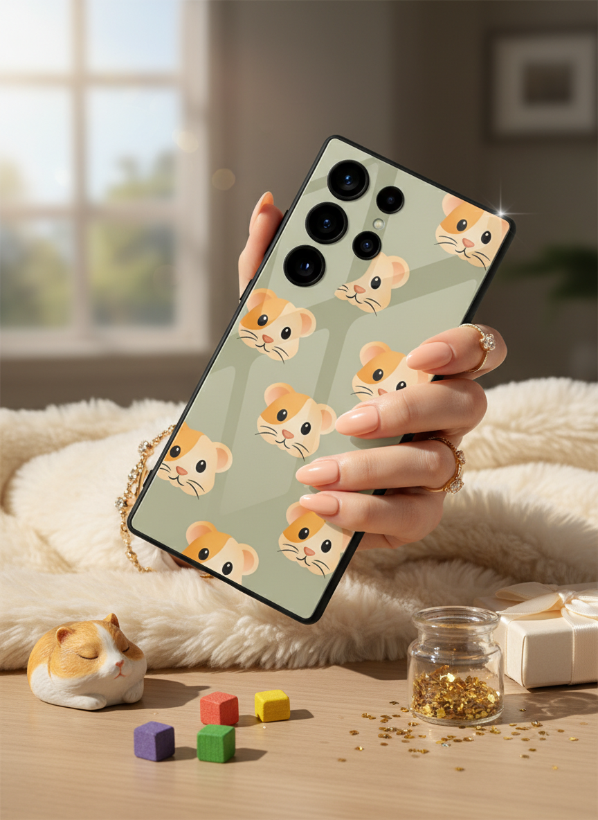 Hello Rabbis Premium Glass Back Cover For Galaxy S, A, M & F Series