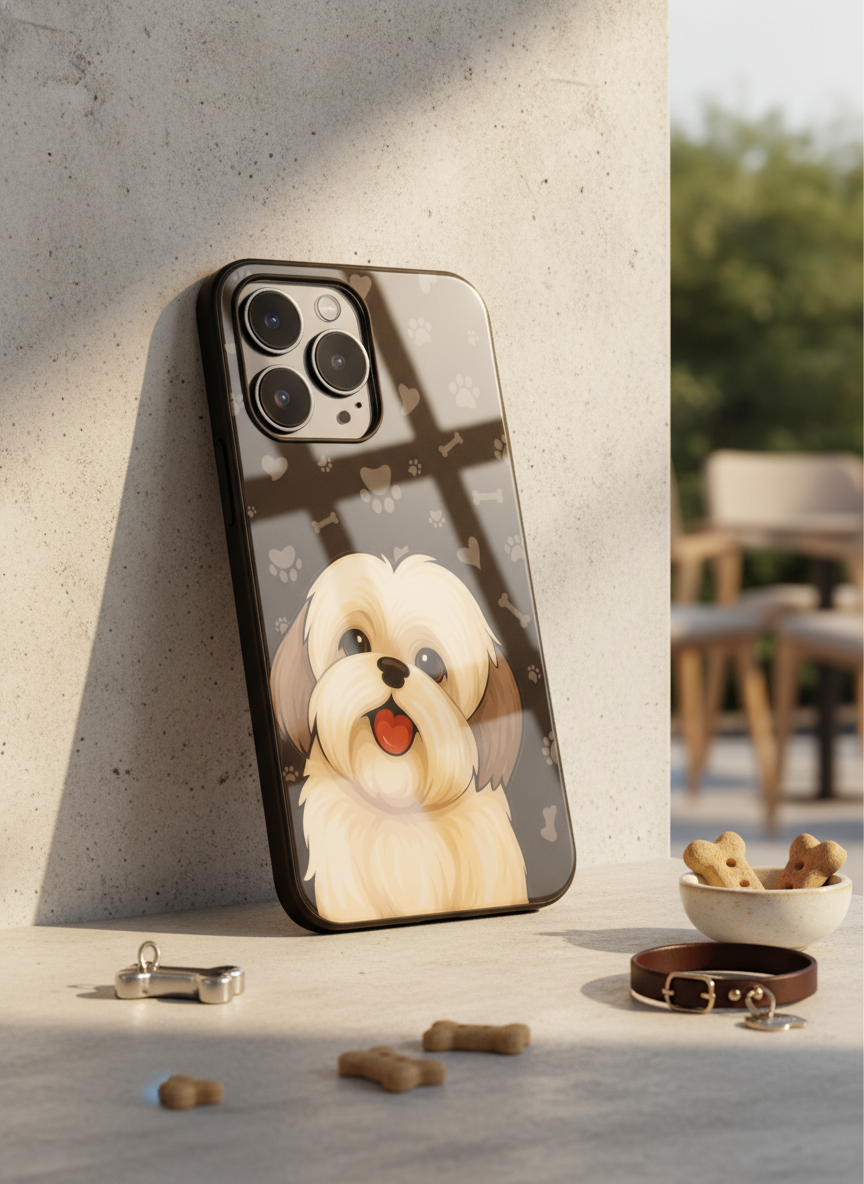 Fluffy Love Premium Glass Back Cover For iPhone 11-17 Models