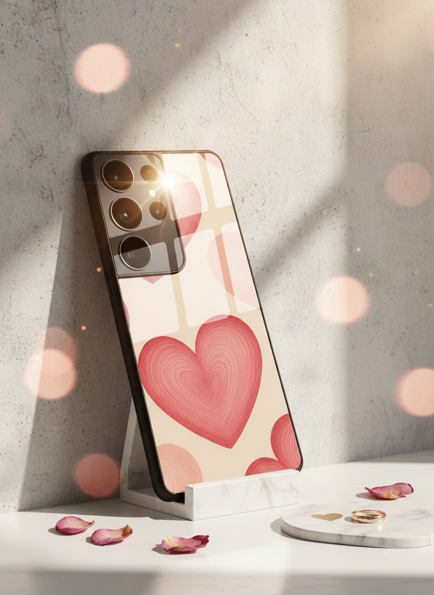 The Candy Hearts Premium Glass Back Cover For Galaxy S, A, M & F Series