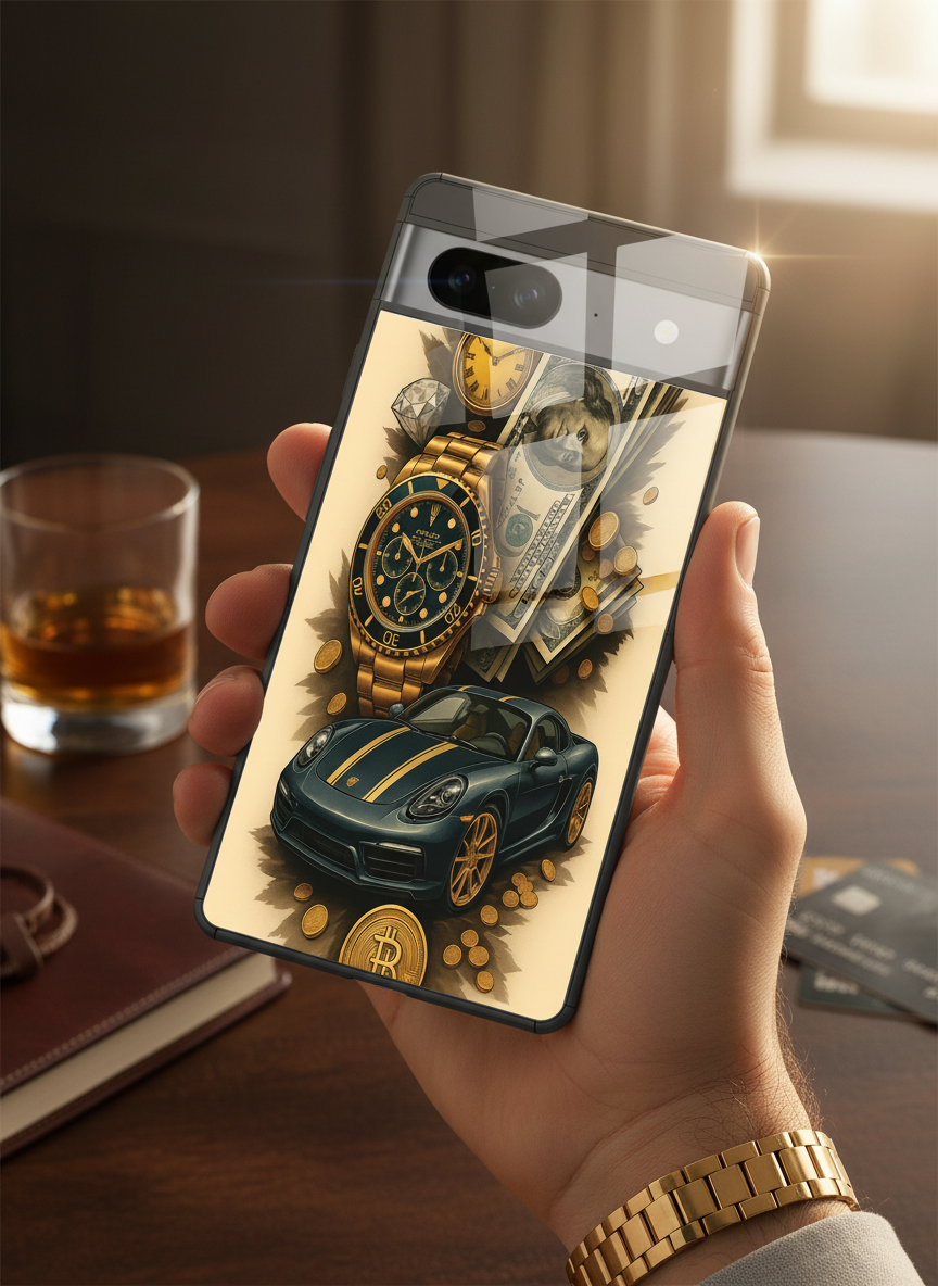 Crypto King Premium Glass Back Cover For Google Pixel 7,8,9,10 Series