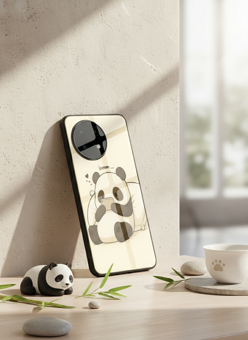 HMM Panda Glass Back Cover For One Plus 13, 12, 11, 10, Nord Series
