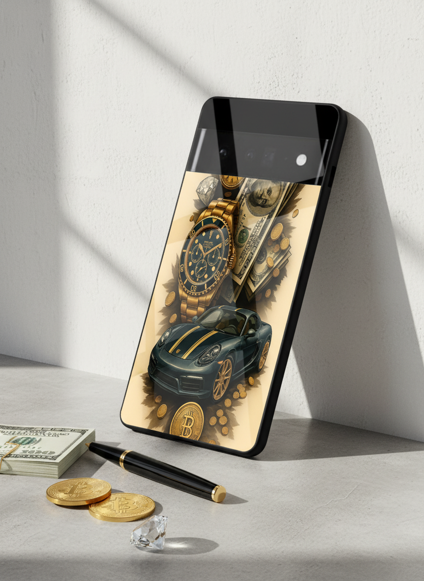 Crypto King Premium Glass Back Cover For Google Pixel 7,8,9,10 Series