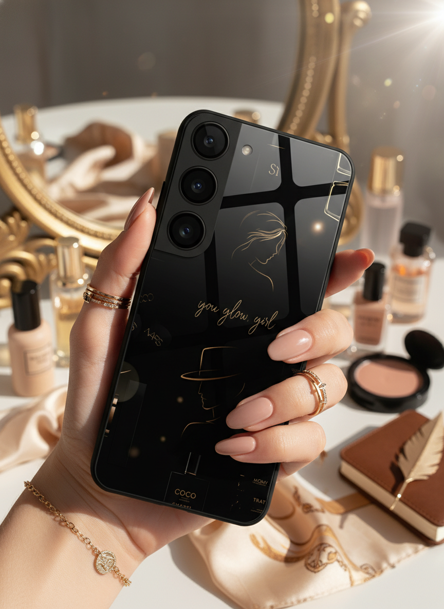 Glow & Grace Premium Glass Back Cover For Galaxy S, A, M & F Series