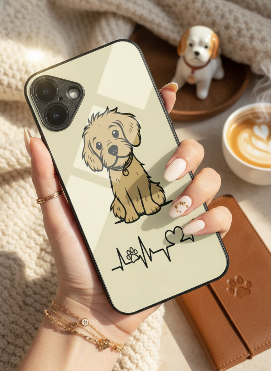 Pawfect Love Premium Glass Back Cover For iPhone 11-17 Models