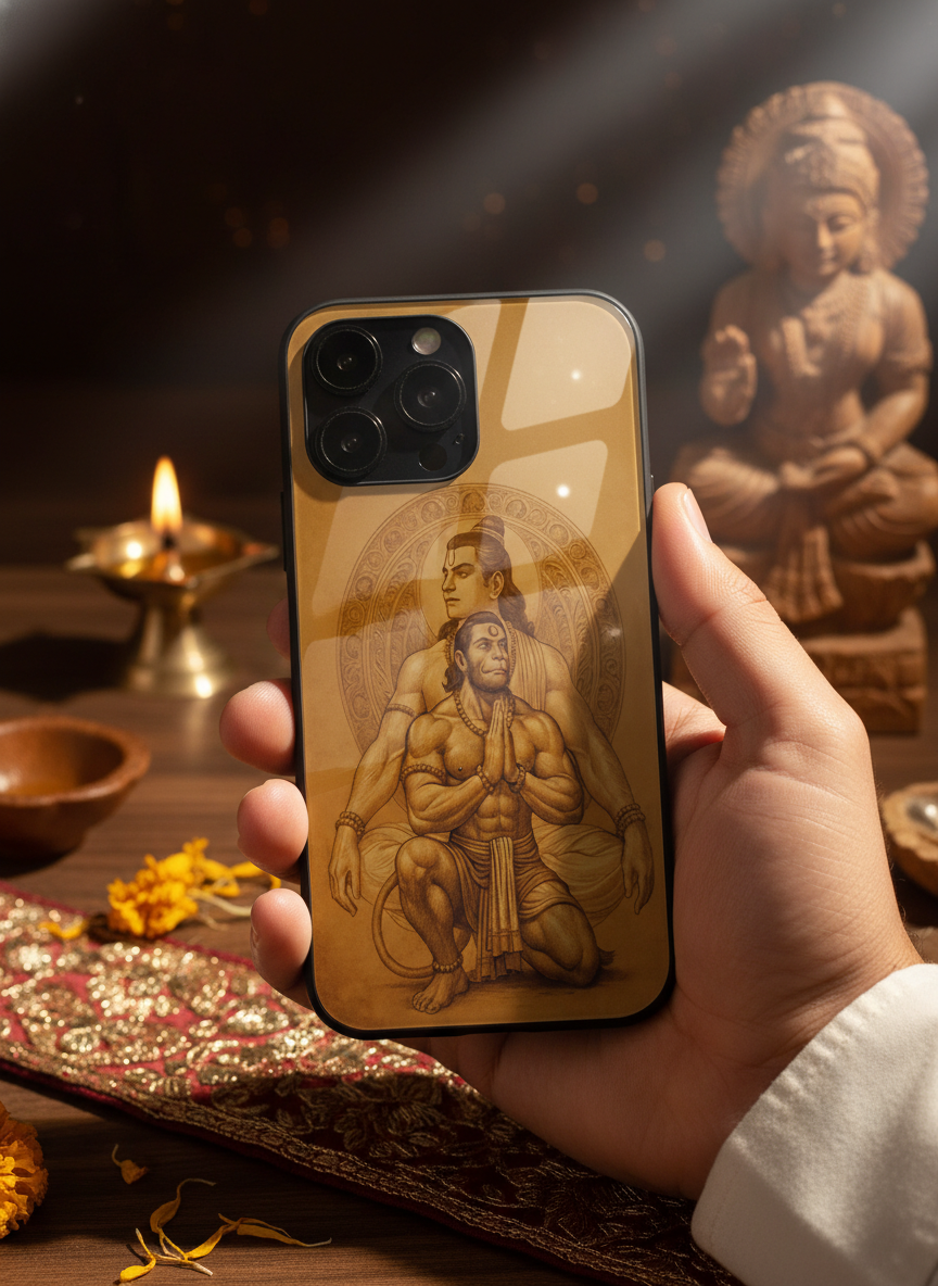 Bhakti Eternal Premium Glass Back Cover For iPhone 11-17 Models