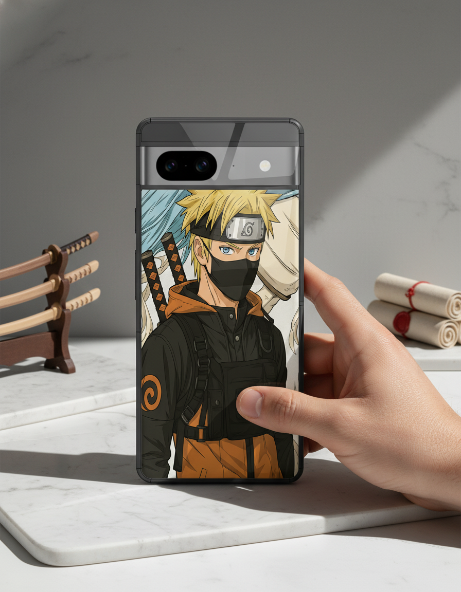 Stealthy Naruto Premium Glass Back Cover For Google Pixel 7,8,9,10 Series