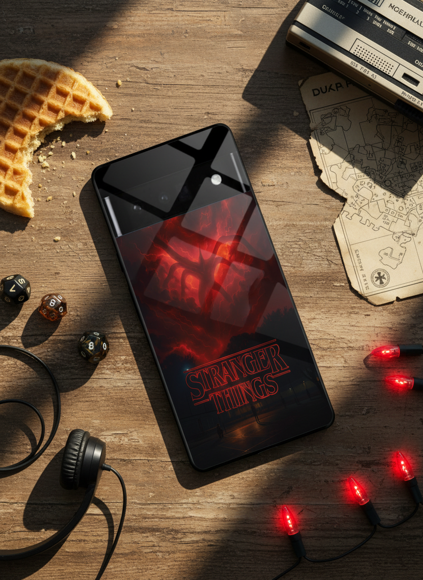 STRANGER THINGS- The Dark Overlord Premium Glass Back Cover For Google Pixel 7,8,9,10 Series