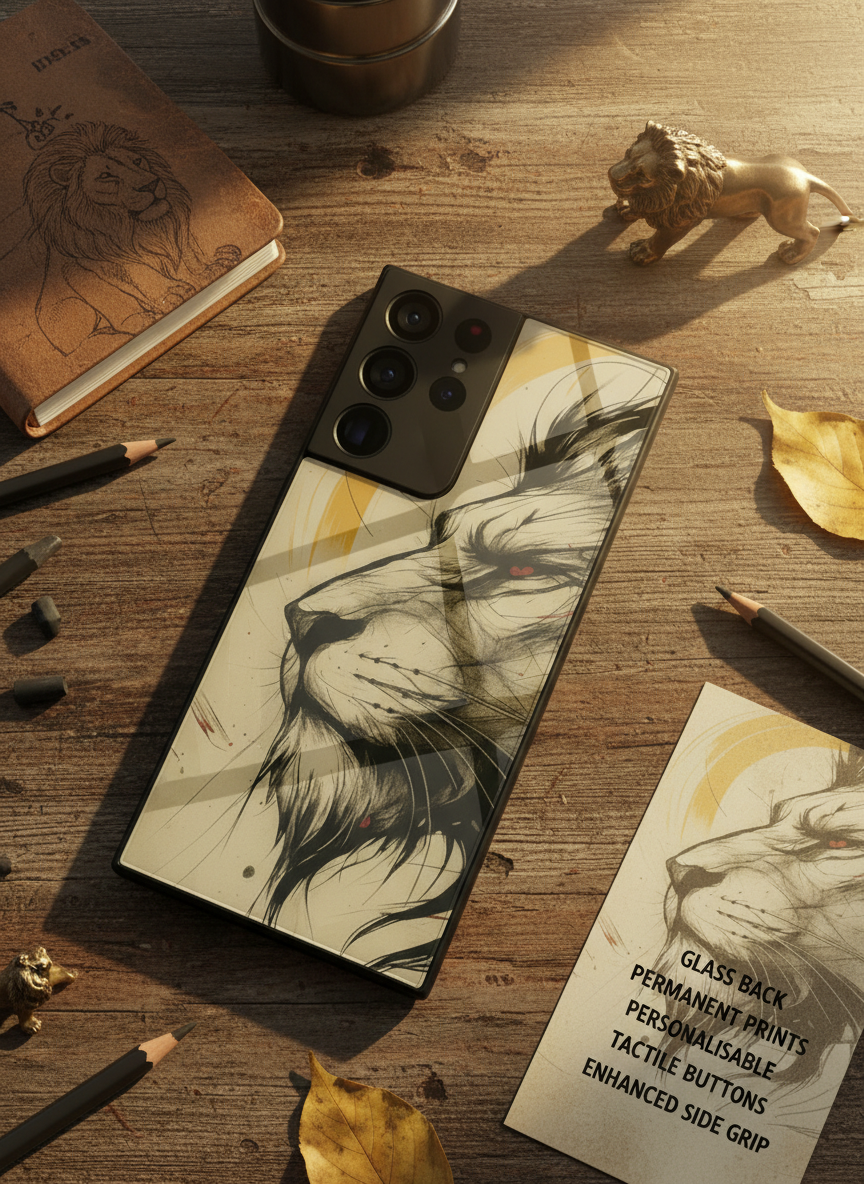 Roar Within Premium Glass Back Cover For Galaxy S, A, M & F Series