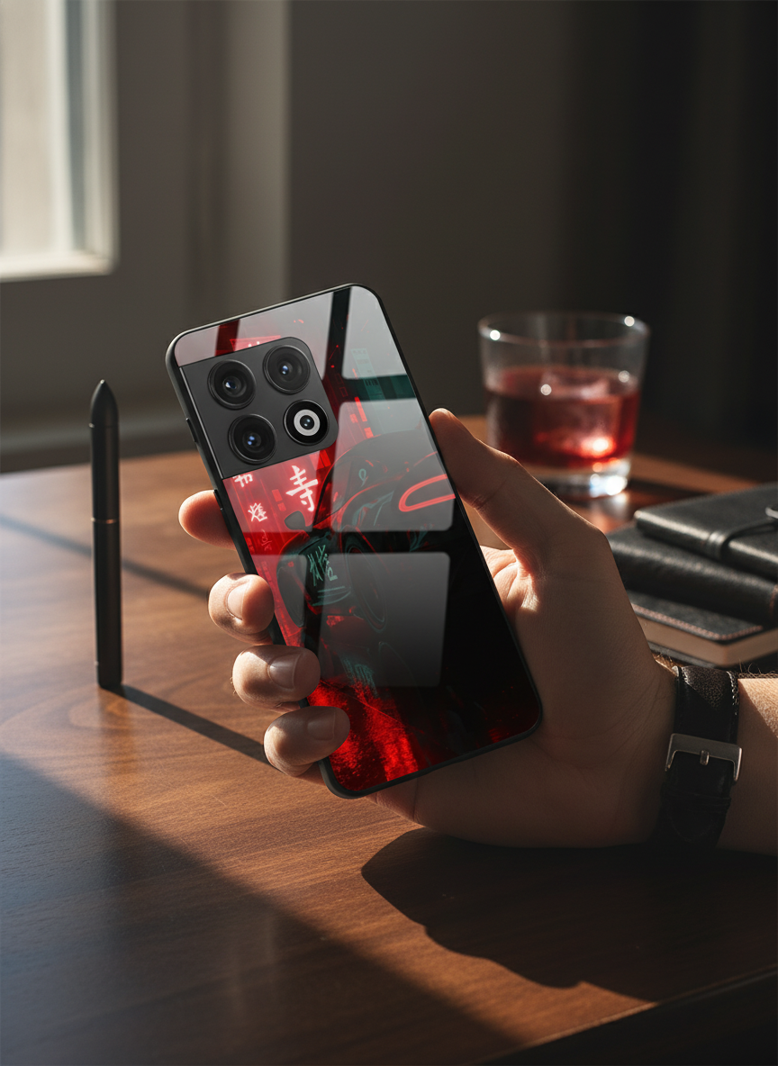 Aesthetic Car Focus Premium Glass Back Cover For One Plus 13, 12, 11, 10, Nord Serie