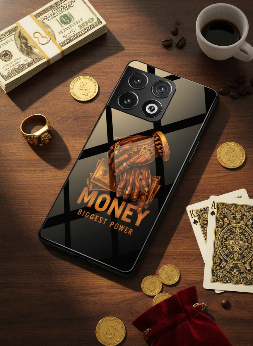 Cash Command Premium Glass Back Cover For One Plus 13, 12, 11, 10, Nord Series