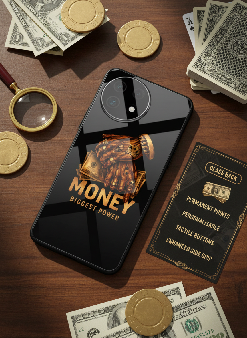 Cash Command Premium Glass Back Cover For One Plus 13, 12, 11, 10, Nord Series