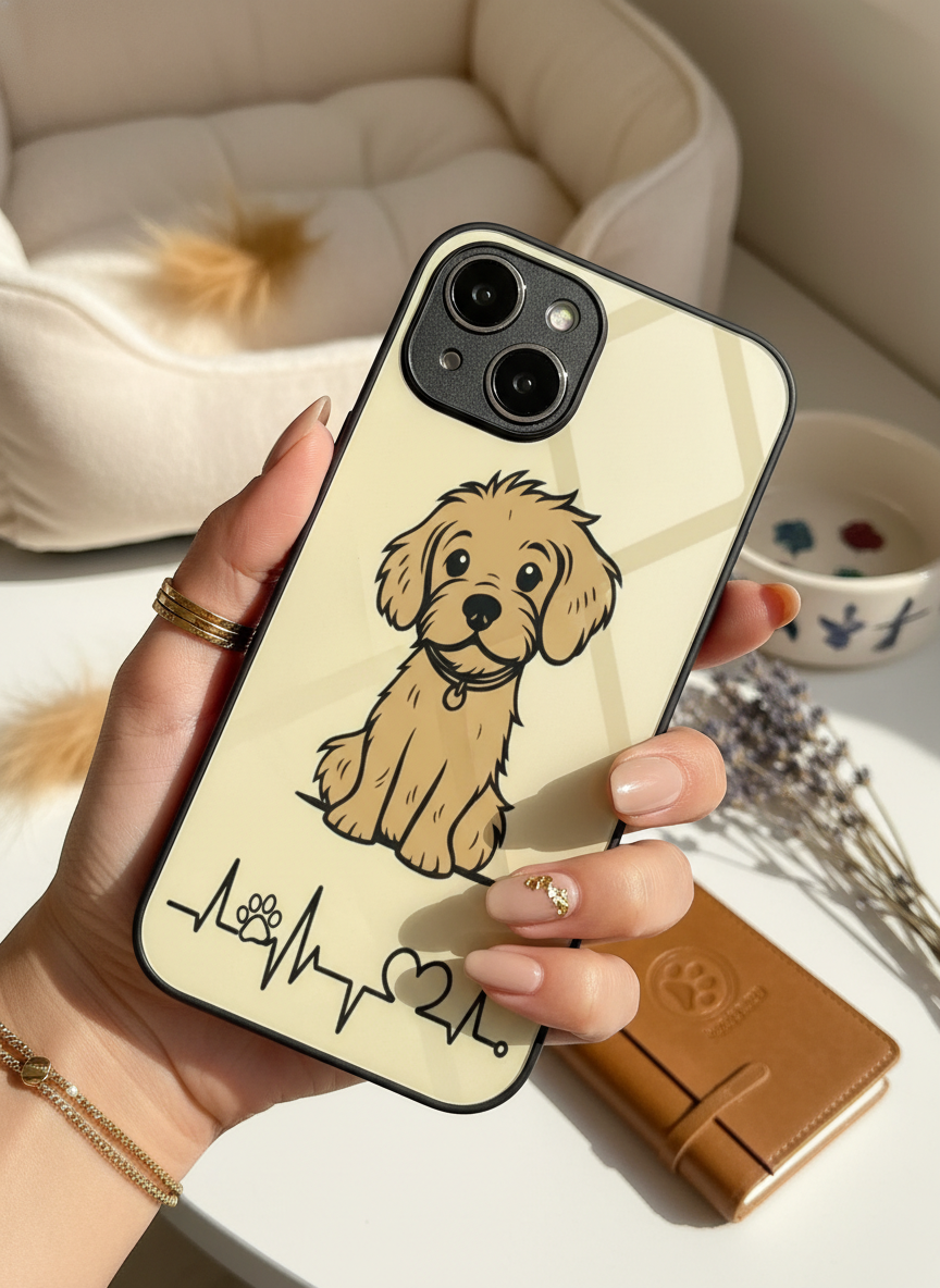 Pawfect Love Premium Glass Back Cover For iPhone 11-17 Models