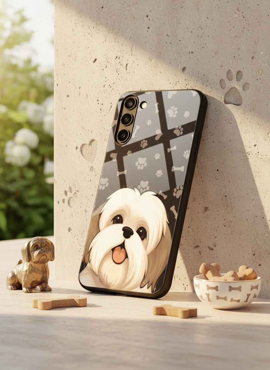 Fluffy Love Premium Glass Back Cover For Galaxy S, A, M & F Series