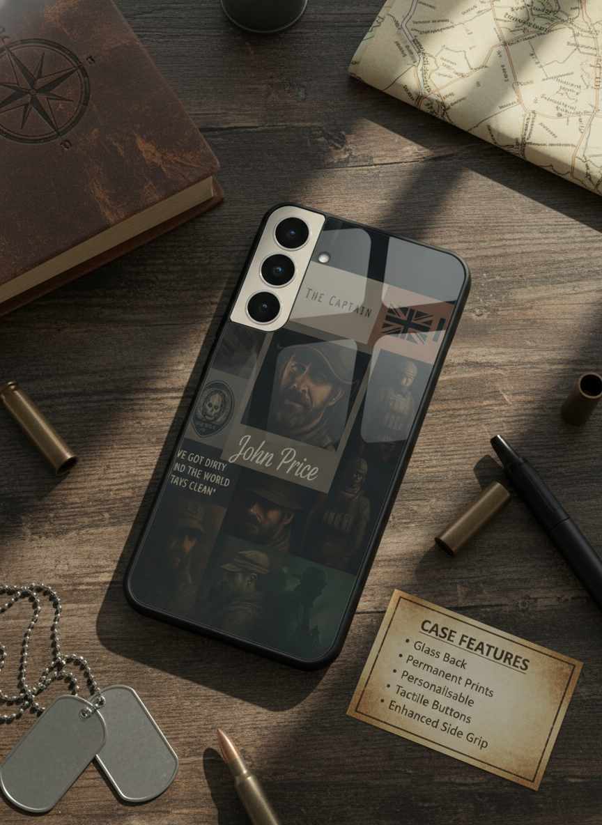 Captain's Creed Premium Glass Back Cover For Galaxy S, A, M & F Series