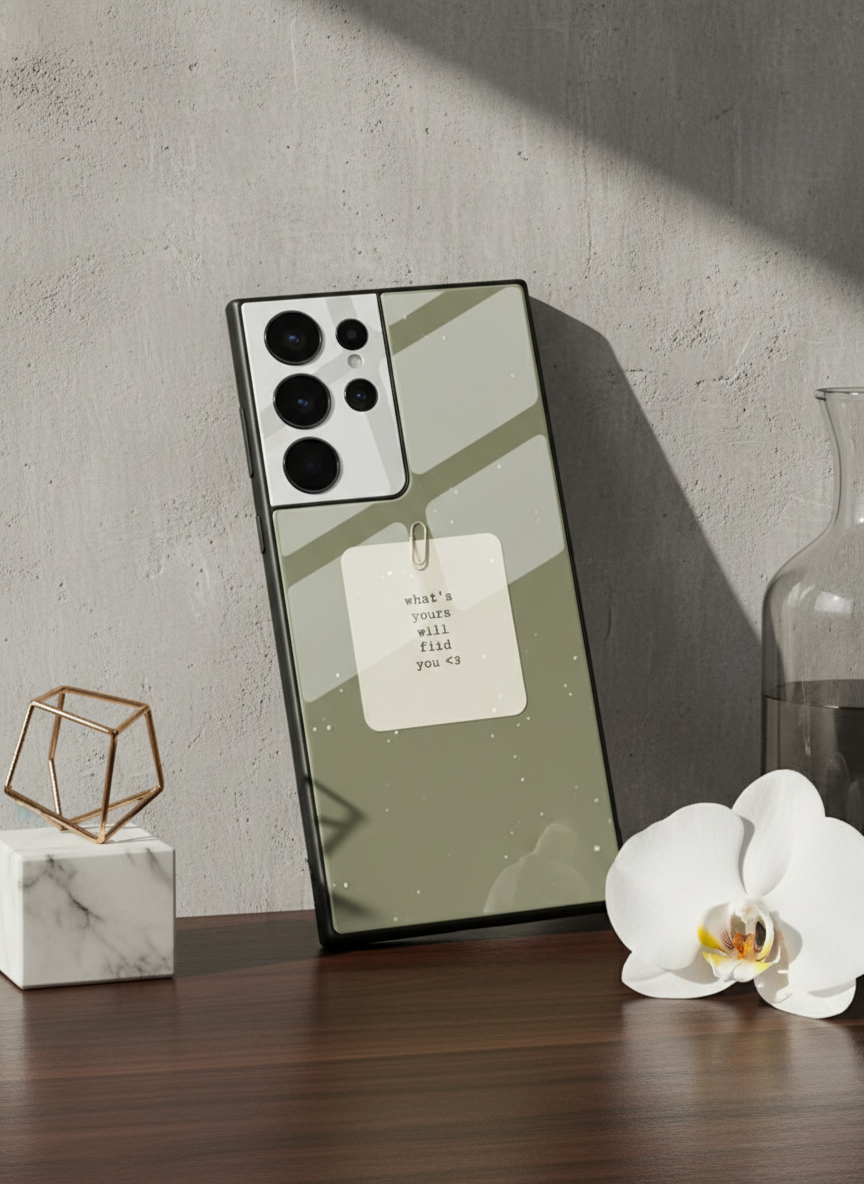 Find You Premium Glass Back Cover For Galaxy S, A, M & F Series