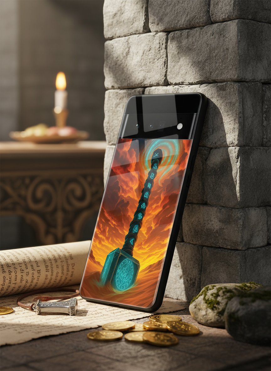 Mjolnir is it You ? Premium Glass Back Cover For Google Pixel 7,8,9,10 Series