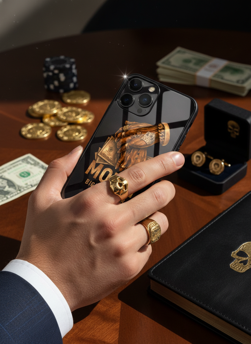 Cash Command Premium Glass Back Cover For iPhone 11-17 Models