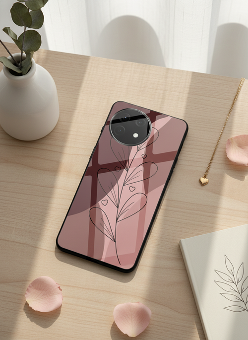 Blushing Petals Premium Glass Back Cover For One Plus 13, 12, 11, 10, Nord Series