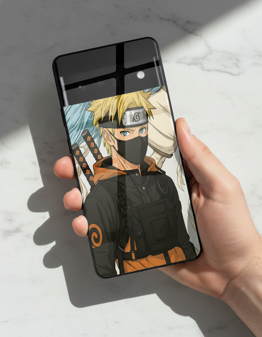 Stealthy Naruto Premium Glass Back Cover For Google Pixel 7,8,9,10 Series