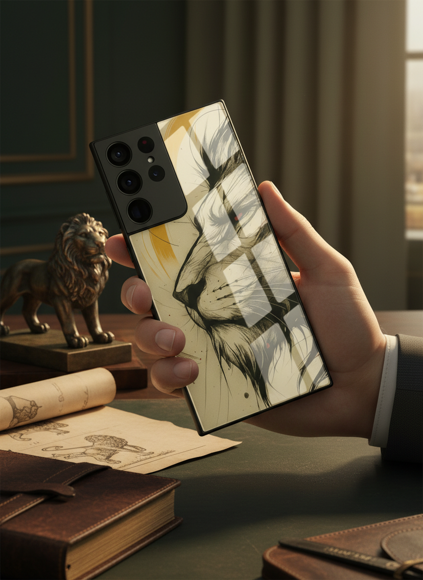 Roar Within Premium Glass Back Cover For Galaxy S, A, M & F Series