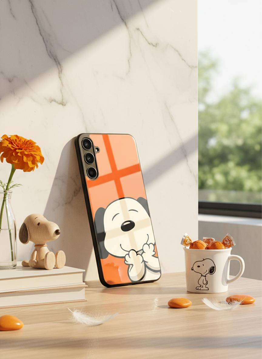 Puppy Love Premium Glass Back Cover For Galaxy S, A, M & F Series