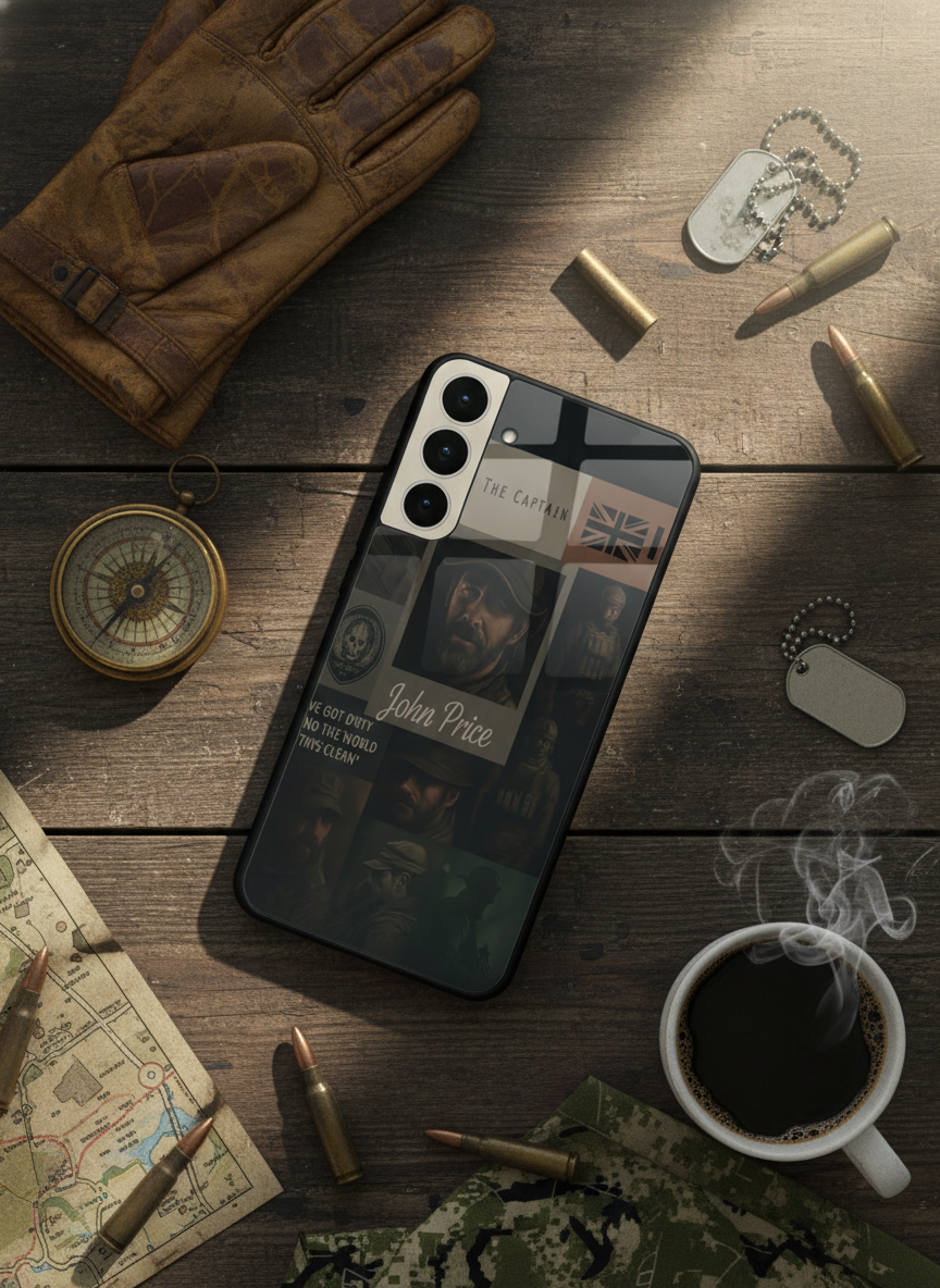 Captain's Creed Premium Glass Back Cover For Galaxy S, A, M & F Series