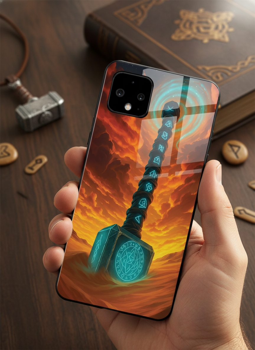 Mjolnir is it You ? Premium Glass Back Cover For Google Pixel 7,8,9,10 Series