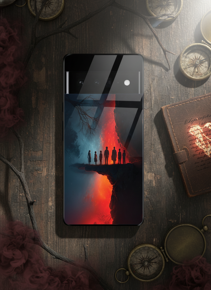 STRANGER THINGS- The Parallel Edge Premium Glass Back Cover For Google Pixel 7,8,9,10 Series