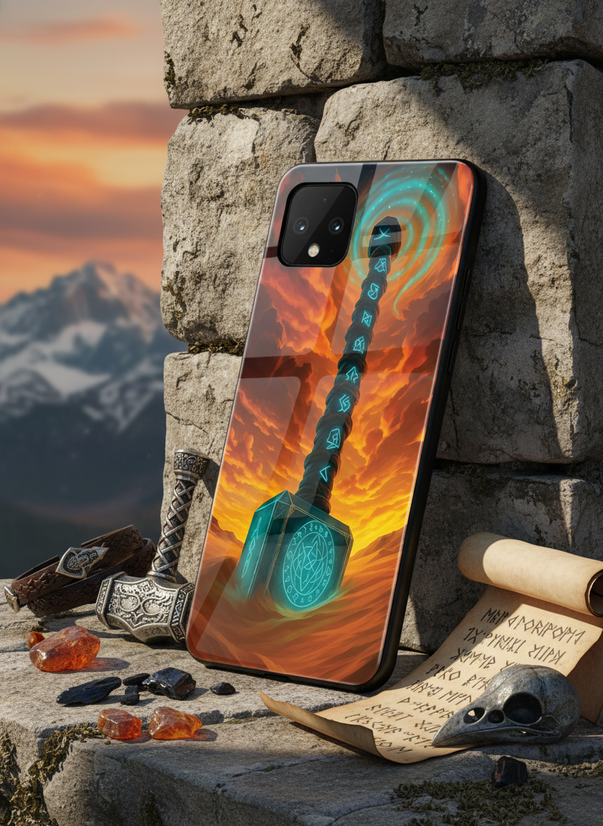 Mjolnir is it You ? Premium Glass Back Cover For Google Pixel 7,8,9,10 Series