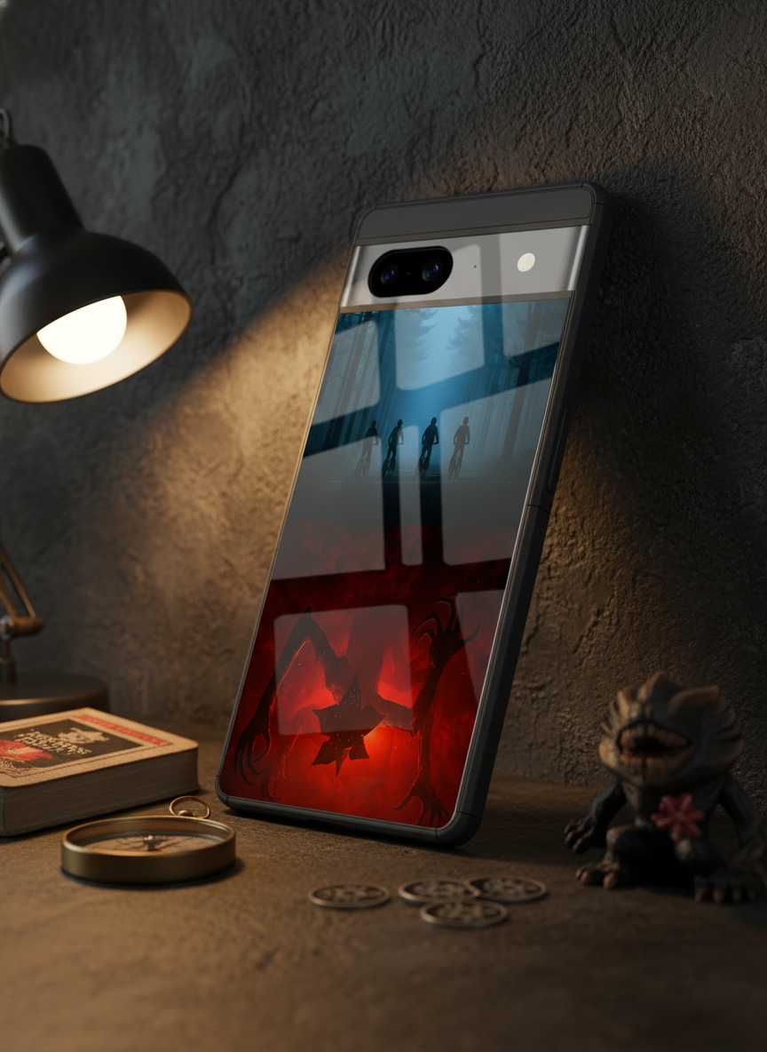 STRANGER THINGS- ShadowSplit Premium Glass Back Cover For Google Pixel 7,8,9,10 Series